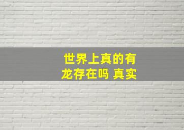 世界上真的有龙存在吗 真实